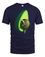Funny Avocado With Big Attitude Cute Cartoon Food T Shirt - navy t-shirt on white background