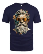 Cool Greek God With Sunglasses Artistic Portrait Graphic T Shirt - navy t-shirt on white background