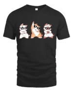 Funny Dancing Cats With Sunglasses Cute Cartoon T Shirt - black t-shirt on white background