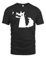 Funny Angry Dog Cartoon Minimalist Graphic Humor T Shirt - black t-shirt on white background