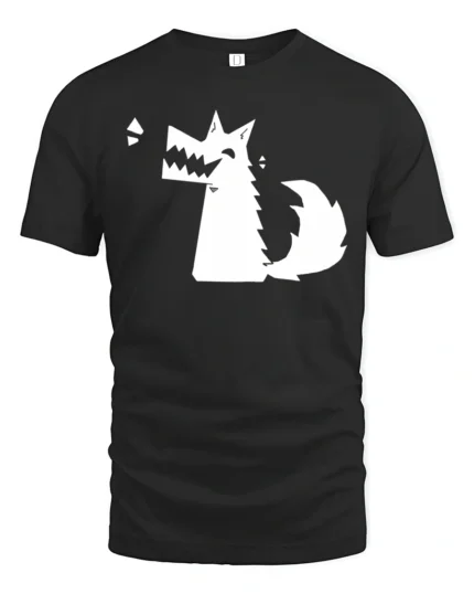 Funny Angry Dog Cartoon Minimalist Graphic Humor T Shirt - black t-shirt on white background