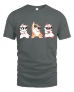 Funny Dancing Cats With Sunglasses Cute Cartoon T Shirt - gray t-shirt on white background