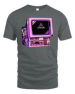 Retro Computer Error Message Vaporwave Aesthetic T Shirt - gray t-shirt on white background