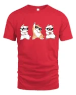 Funny Dancing Cats With Sunglasses Cute Cartoon T Shirt - red t-shirt on white background