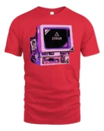 Retro Computer Error Message Vaporwave Aesthetic T Shirt - red t-shirt on white background