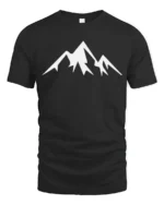 Minimalist Mountain Peak Nature Adventure Graphic T Shirt - black t-shirt on white background