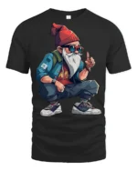 Cool Streetwear Gnome Hipster Urban Style Graphic T Shirt - black t-shirt on white background