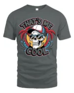 Thats Me Cool Skull Sunglasses Summer Vibes Graphic T Shirt - gray t-shirt on white background