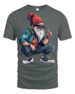 Cool Streetwear Gnome Hipster Urban Style Graphic T Shirt - gray t-shirt on white background