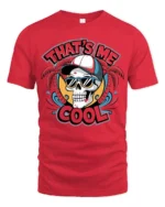 Thats Me Cool Skull Sunglasses Summer Vibes Graphic T Shirt - red t-shirt on white background