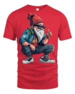 Cool Streetwear Gnome Hipster Urban Style Graphic T Shirt - red t-shirt on white background