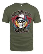 Thats Me Cool Skull Sunglasses Summer Vibes Graphic T Shirt - military green t-shirt on white background