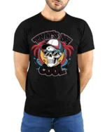 Thats Me Cool Skull Sunglasses Summer Vibes Graphic T Shirt - model wearing black tee with hands behind back