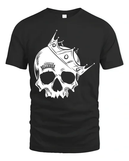Crowned Skull Queen Graphic T Shirt Edgy Gothic Style Tee - black t-shirt on white background