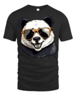 Cool Panda Wearing Sunglasses Funny Animal Graphic T Shirt Style - black t-shirt on white background
