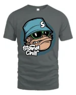Stay Chill Monkey With Sunglasses Funny Cartoon Graphic T Shirt - gray t-shirt on white background