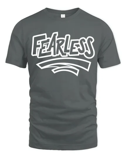 Fearless Bold Statement Graphic T Shirt Motivational Streetwear Style - gray t-shirt on white background