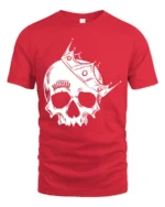 Crowned Skull Queen Graphic T Shirt Edgy Gothic Style Tee - red t-shirt on white background
