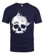 Crowned Skull Queen Graphic T Shirt Edgy Gothic Style Tee - navy t-shirt on white background