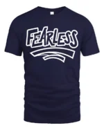 Fearless Bold Statement Graphic T Shirt Motivational Streetwear Style - navy t-shirt on white background