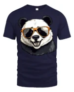 Cool Panda Wearing Sunglasses Funny Animal Graphic T Shirt Style - navy t-shirt on white background