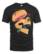 Surreal Sliced Grapefruit Skull Artistic Graphic Tshirt - black t-shirt on white background