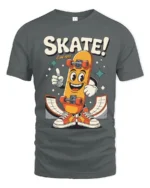Rad Skater Boy Cartoon Skate 1959 Retro Graphic Tshirt - gray t-shirt on white background