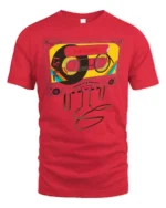 Nostalgic 80s Cassette Tape Memories Retro Graphic Tshirt - red t-shirt on white background