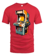 Retro Arcade Machine Joystick Classic Gaming Graphic Tshirt - red t-shirt on white background