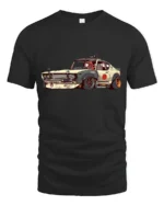 Retro Japanese Drift Car Street Runner Graphic Tshirt - black t-shirt on white background