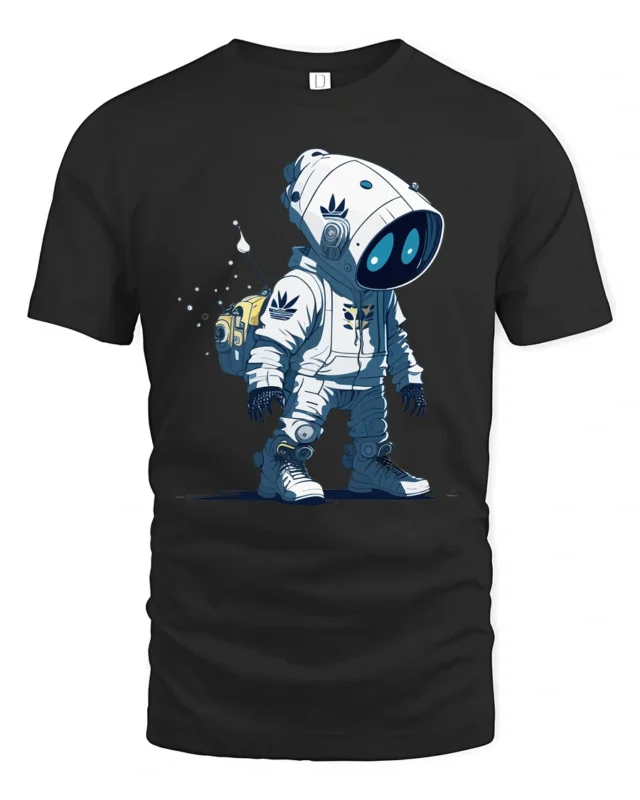 Lil Hypebeast Space Cadet Blue Eye Astronaut Graphic Tee - black t-shirt on white background