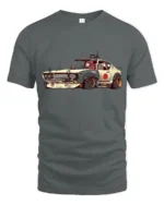 Retro Japanese Drift Car Street Runner Graphic Tshirt - gray t-shirt on white background