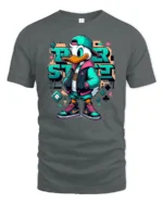 Urban Street Style Duck Hip Hop Graffiti Graphic Tshirt - gray t-shirt on white background