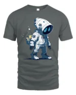 Lil Hypebeast Space Cadet Blue Eye Astronaut Graphic Tee - gray t-shirt on white background