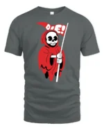 Chibi Red Reaper Die Flag Cute Goth Graphic Tshirt - gray t-shirt on white background
