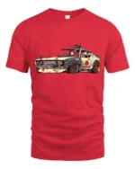 Retro Japanese Drift Car Street Runner Graphic Tshirt - red t-shirt on white background