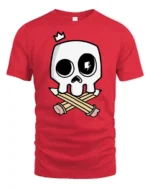 Creative Illustrator Artist Skull Crossed Pencils Graphic Tee - red t-shirt on white background