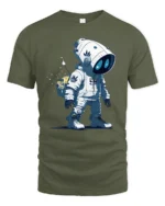 Lil Hypebeast Space Cadet Blue Eye Astronaut Graphic Tee - military green t-shirt on white background