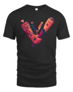 Gritty Urban Ink Badass Tattoos Bat Straight Razor Tshirt - black t-shirt on white background