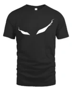 Haunting Ghostly Eyes Wispy Trail Mystery Graphic Tee - black t-shirt on white background