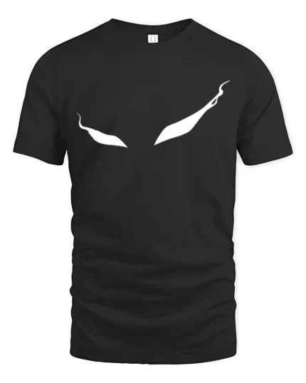 Haunting Ghostly Eyes Wispy Trail Mystery Graphic Tee - black t-shirt on white background