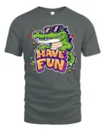 Laid back Croc Sunglasses Have Fun Graffiti Graphic Tshirt - gray t-shirt on white background