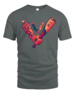 Gritty Urban Ink Badass Tattoos Bat Straight Razor Tshirt - gray t-shirt on white background