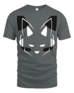 Virtual Fox DJ Minimalist Music Producer Graphic Tshirt - gray t-shirt on white background
