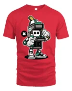 Retro Arcade Machine Street Artist Graffiti Graphic Tee - red t-shirt on white background