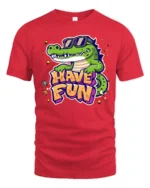 Laid back Croc Sunglasses Have Fun Graffiti Graphic Tshirt - red t-shirt on white background