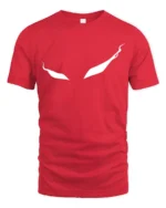 Haunting Ghostly Eyes Wispy Trail Mystery Graphic Tee - red t-shirt on white background