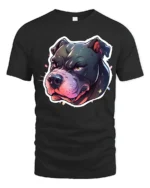 Powerful Pitbull Snarling Alpha Bully Street Art Tshirt - black t-shirt on white background