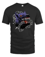 Ferocious Beast Breaking Chains Alpha Monster Graphic Tshirt - black t-shirt on white background
