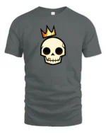 Regal Golden Crown Skull King Royal Urban Graphic Tshirt - gray t-shirt on white background